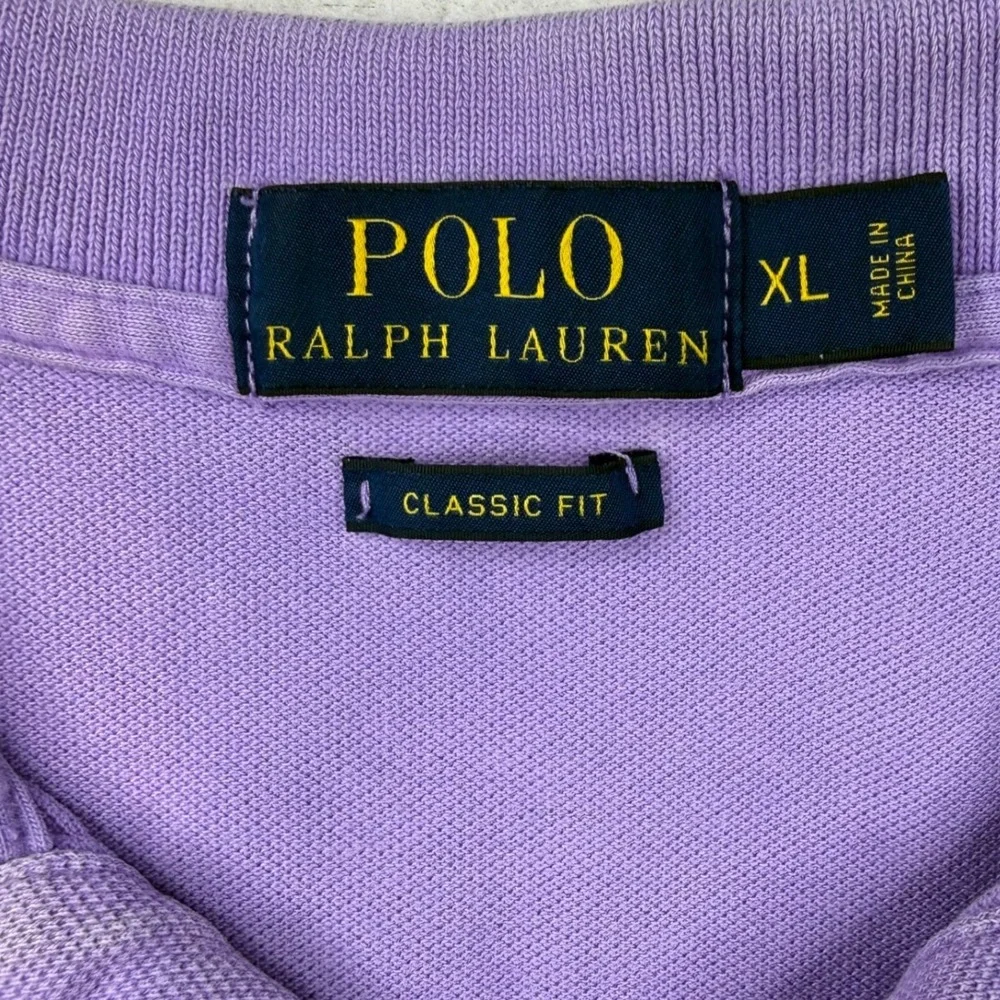 Polo Ralph Lauren Mens Classic Fit Pique Polo Shirt Purple XL‎ Green Pony Logo